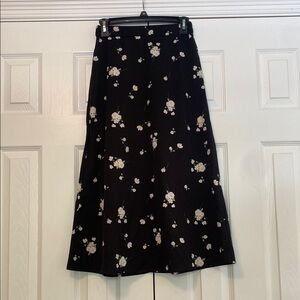 Elodie Black Floral A-Line Skirt